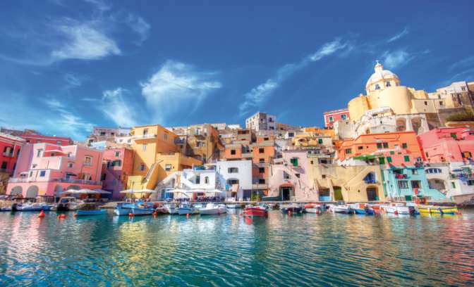 Kleurrijke huizen in Napels