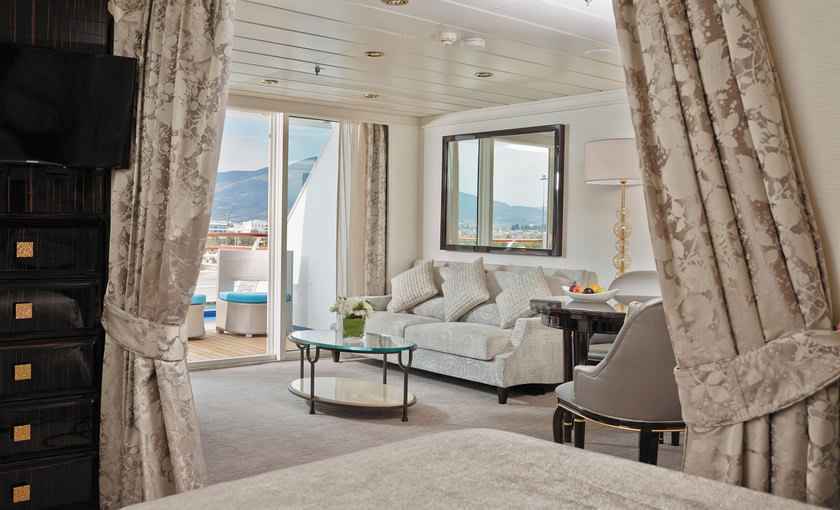 Horizon view Suite Luxe schip Seven Seas Mariner