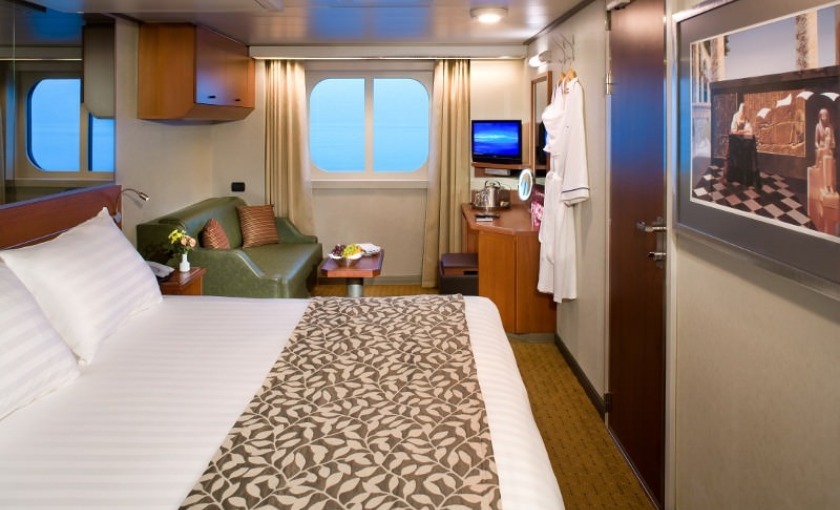 Een buitenhut aan boord van de Rotterdam van Holland America Line