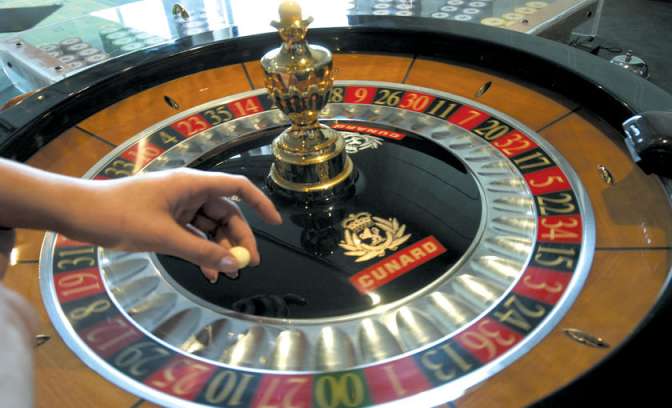 Roulettetafel in het casino op de Queen Victoria