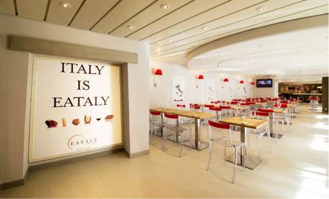 Een italiaans restaurant op de MSC Preziosa