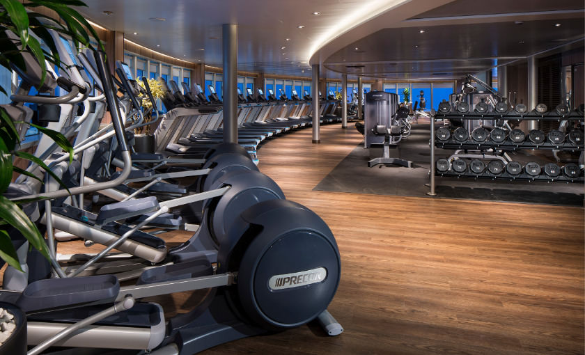 Fitnessruimte op cruiseschip Koningsdam