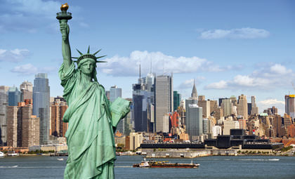 New York City aan de oostkust van de Verenigde Staten