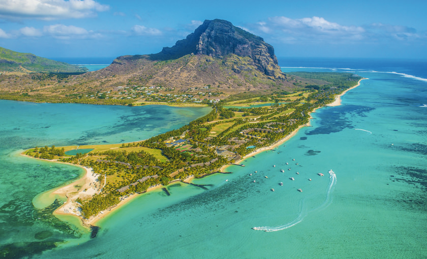 Bovenaanzicht van Mauritius